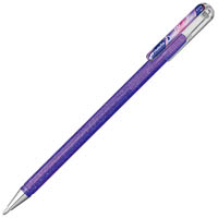 pentel k110 hybrid dual metallic gel ink pen 1.0mm light violet / metallic red and blue box 12