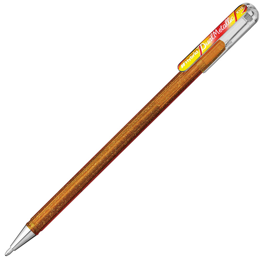 PENTEL K110 HYBRID DUAL METALLIC GEL INK PEN 1.0MM GOLD / METALLIC RED AND GOLD BOX 12 |  | 7111063