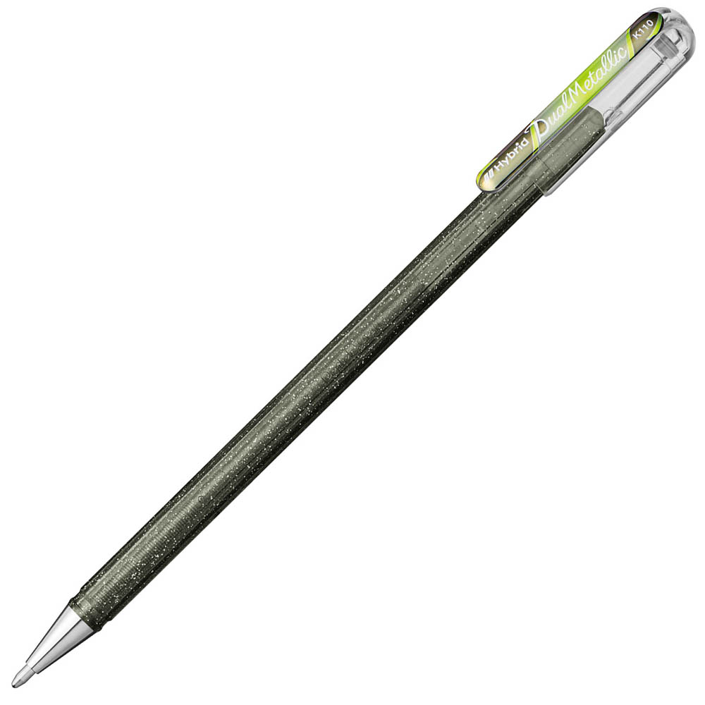 Image for PENTEL K110 HYBRID DUAL METALLIC GEL INK PEN 1.0MM SILVER / METALLIC COPPER AND GREEN BOX 12 from Office National Perth CBD