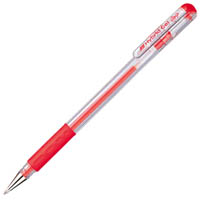 pentel k116 hybrid gel grip gel ink pen 0.6mm red box 12