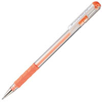 pentel k118 hybrid gel grip gel ink pen 0.8mm orange box 12