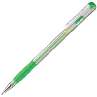 pentel k118 hybrid gel grip gel ink pen 0.8mm light green box 12