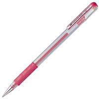 pentel k118 hybrid gel grip gel ink pen 0.8mm metallic red box 12