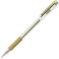 pentel k118 hybrid gel grip gel ink pen 0.8mm gold box 12