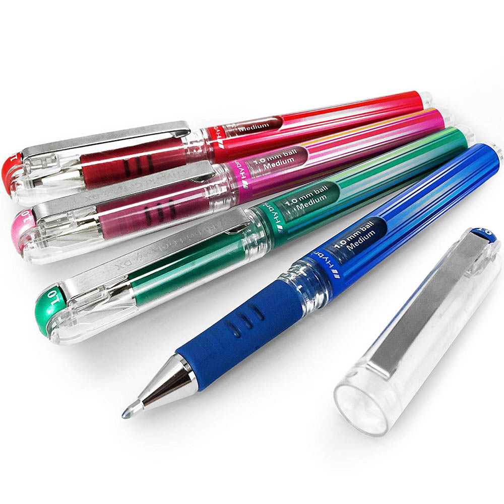Image for PENTEL K230 HYBRID GEL GRIP DX GEL INK PEN 1.0MM METALLIC ASSORTED PACK 4 from Our Town & Country Office National