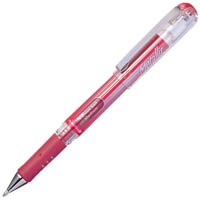 pentel k230 hybrid gel grip dx gel ink pen 1.0mm metallic red box 12