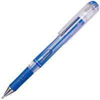 pentel k230 hybrid gel grip dx gel ink pen 1.0mm metallic blue box 12
