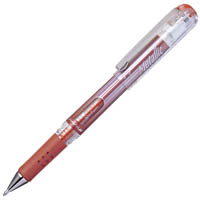pentel k230 hybrid gel grip dx gel ink pen 1.0mm metallic brown box 12