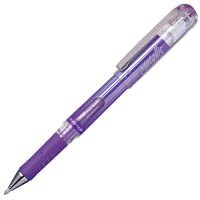 pentel k230 hybrid gel grip dx gel ink pen 1.0mm metallic violet box 12