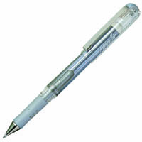 pentel k230 hybrid gel grip dx gel ink pen 1.0mm silver box 12
