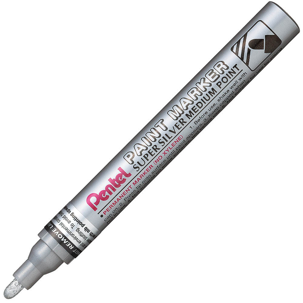 Image for PENTEL MMP10 PAINT MARKER BULLET MEDIUM 2.5MM SUPER SILVER from Office National Sydney Stationery