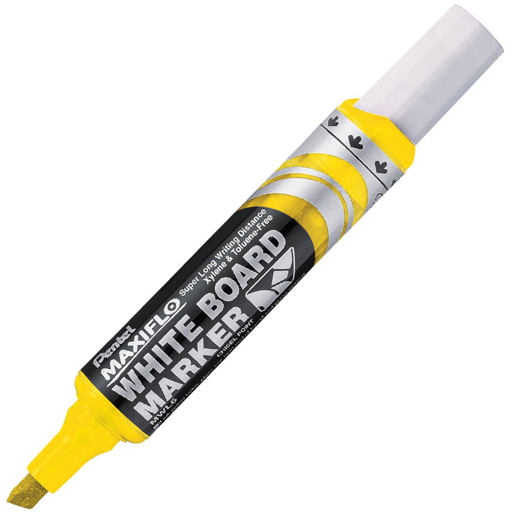 Image for PENTEL MWL6 MAXIFLO WHITEBOARD MARKER CHISEL 7.0MM YELLOW from Office National Sydney Stationery
