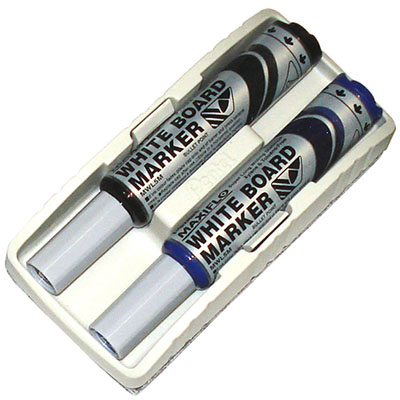 Image for PENTEL MWL MAXIFLO WHITEBOARD MARKER ERASER SET BLUE/BLACK PACK 2 from Surry Office National