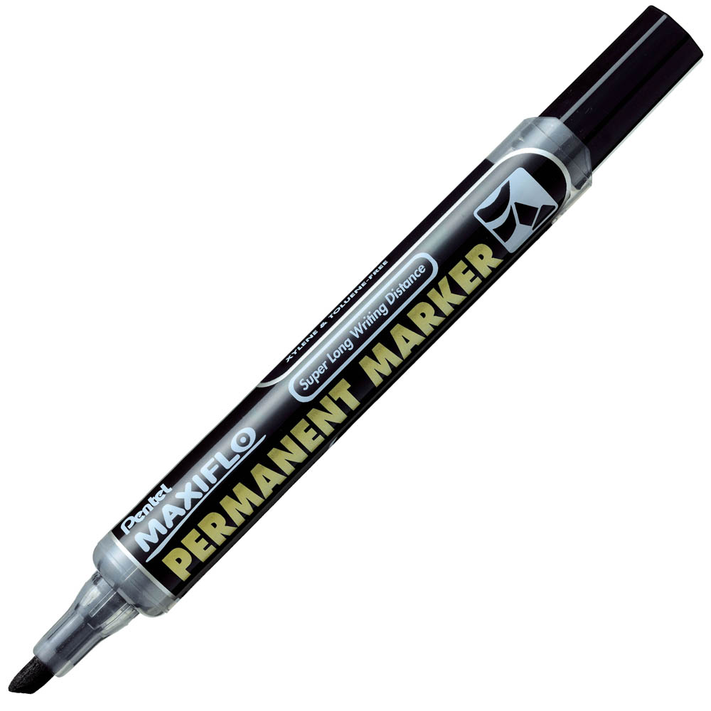 Image for PENTEL NLF60 MAXIFLO PERMANENT MARKER CHISEL FINE BLACK from Office National Perth CBD
