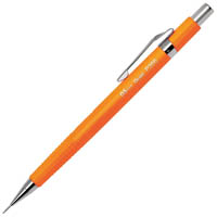 pentel p205 mechanical pencil drafting 0.5mm neon orange box 12