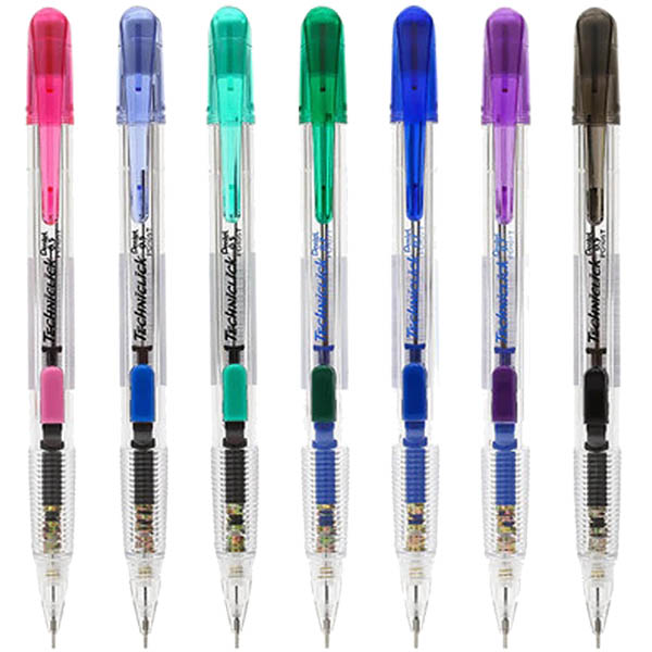 Image for PENTEL PD107 TECHNICLICK MECHANICAL PENCIL 0.7MM ASSORTED BOX 12 from Angletons Office National