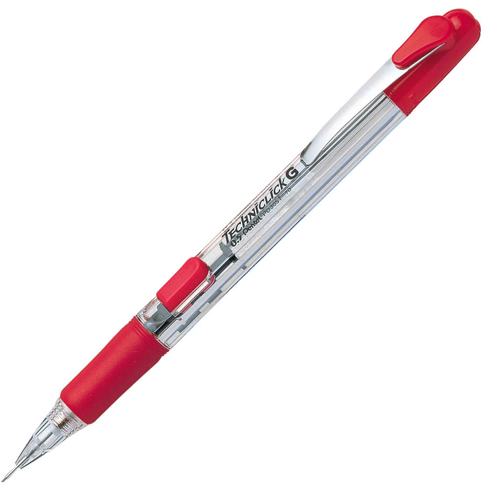 Image for PENTEL PD305 TECHNICLICK G MECHANICAL PENCIL 0.5MM RED BOX 12 from PaperChase Office National