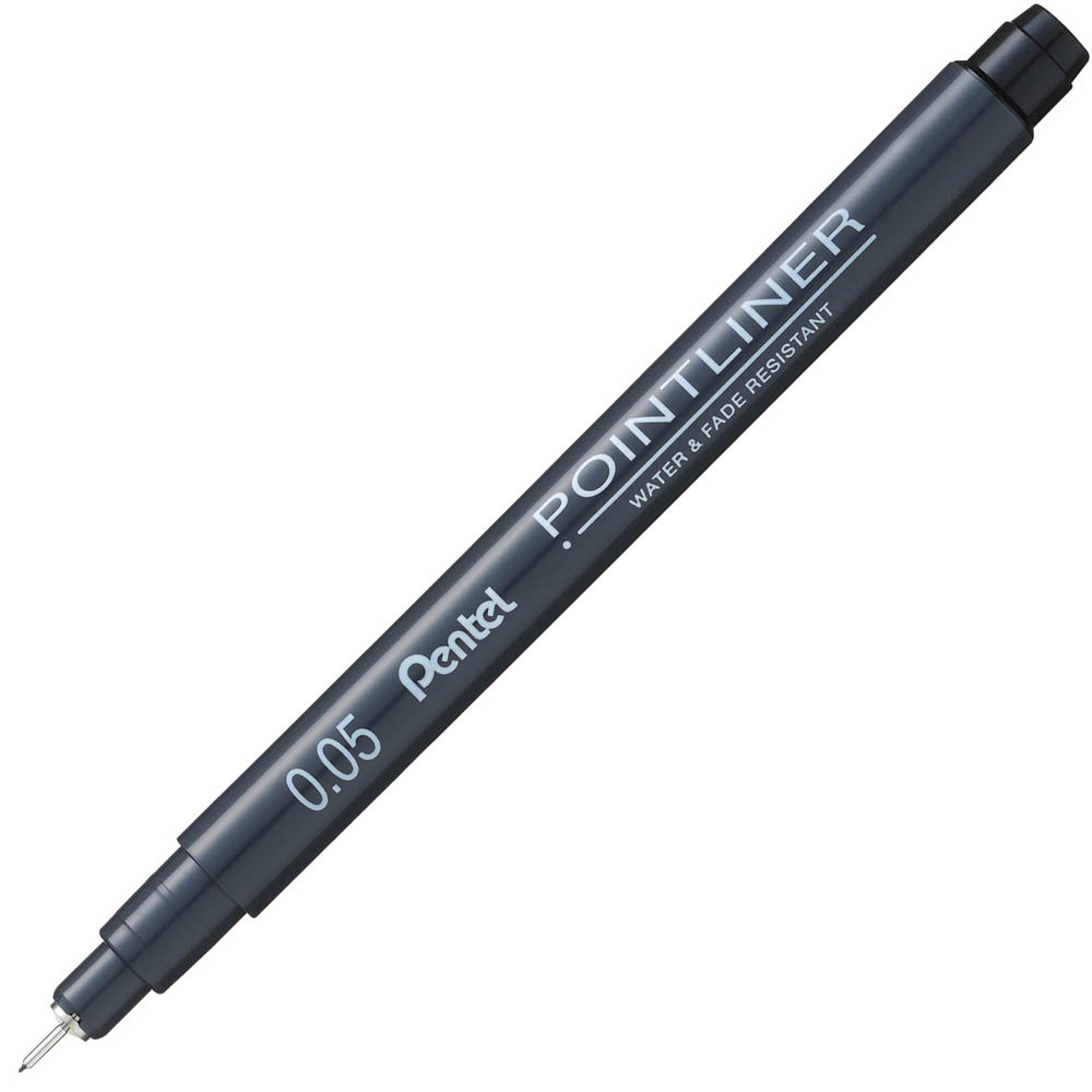 Image for PENTEL S20P POINTLINER FINELINER 0.05MM BLACK BOX 12 from Coffs Coast Office National