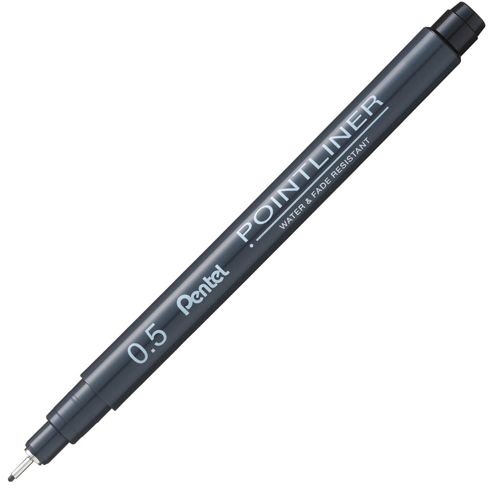 Image for PENTEL S20P POINTLINER FINELINER 0.5MM BLACK BOX 12 from Coffs Coast Office National