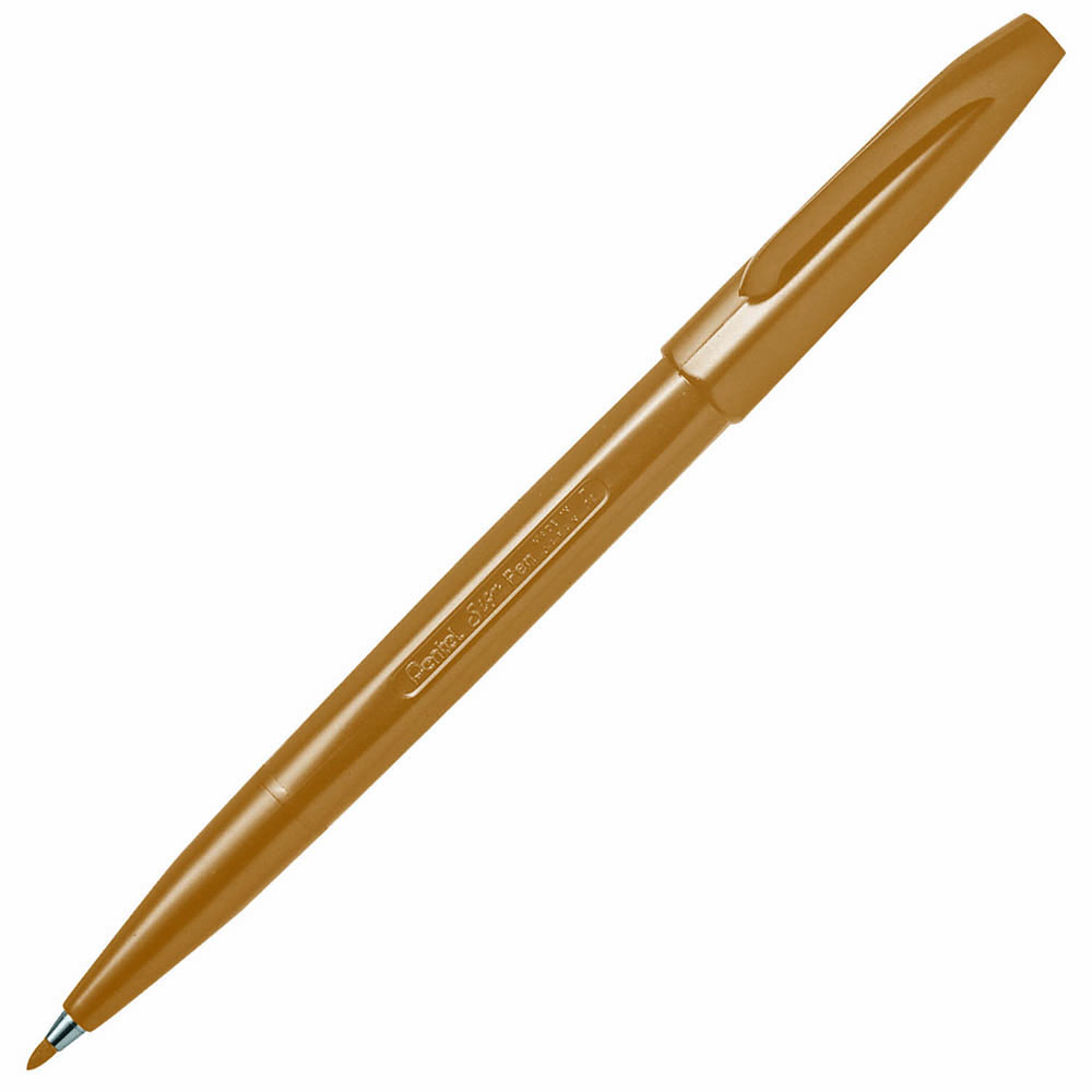 Image for PENTEL S520 SIGN PEN 0.8MM YELLOW OCHRE BOX 12 from Aztec Office National Melbourne