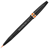 pentel sesf30c artist brush sign pen super fine orange box 12