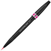 pentel sesf30c artist brush sign pen super fine pink box 12