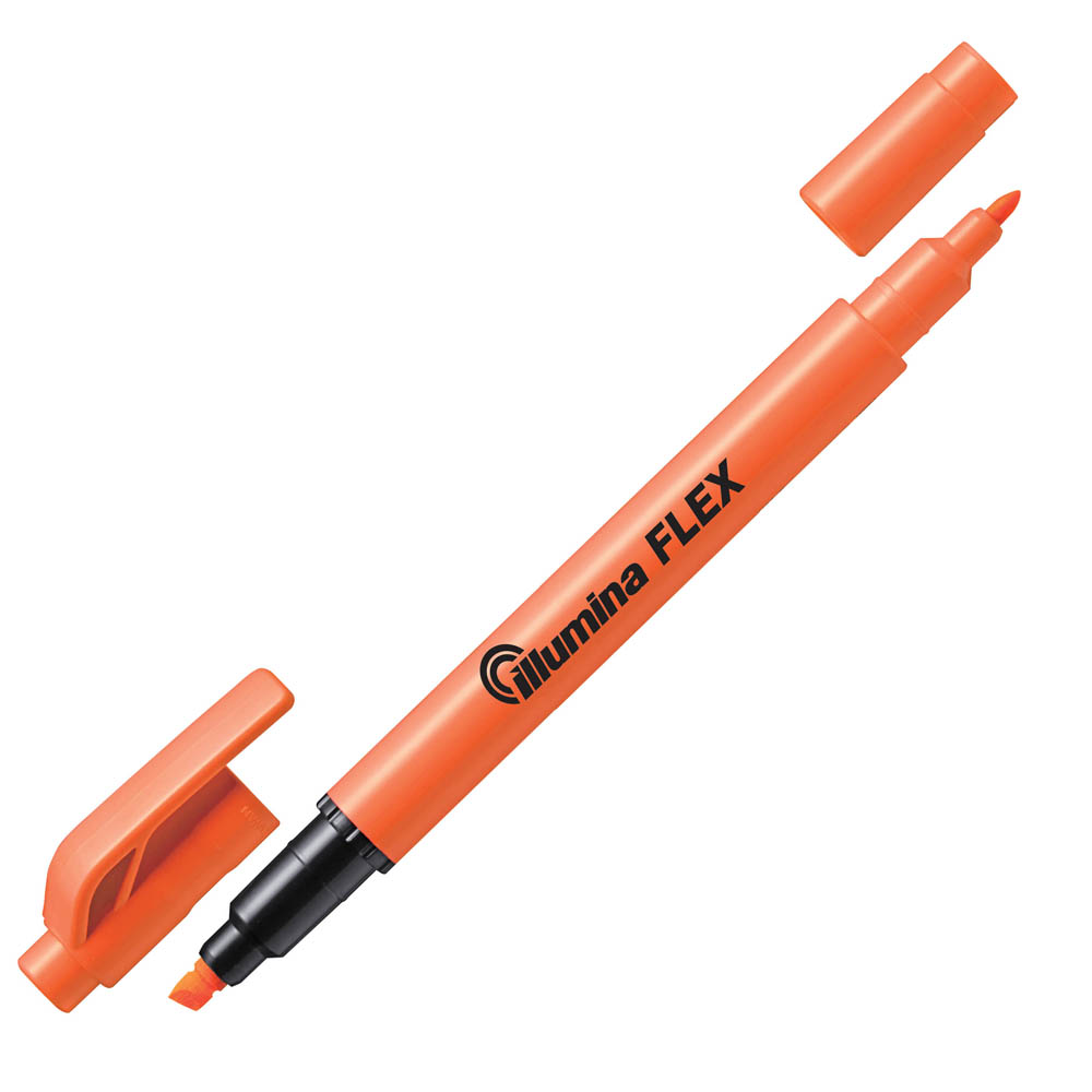 Image for PENTEL SLW11 ILLUMINA FLEX HIGHLIGHTER TWIN TIP BULLET/CHISEL ORANGE from Office National ONE Solution Business Supplies