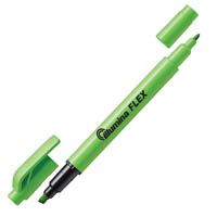 pentel slw11 illumina flex highlighter twin tip bullet/chisel light green