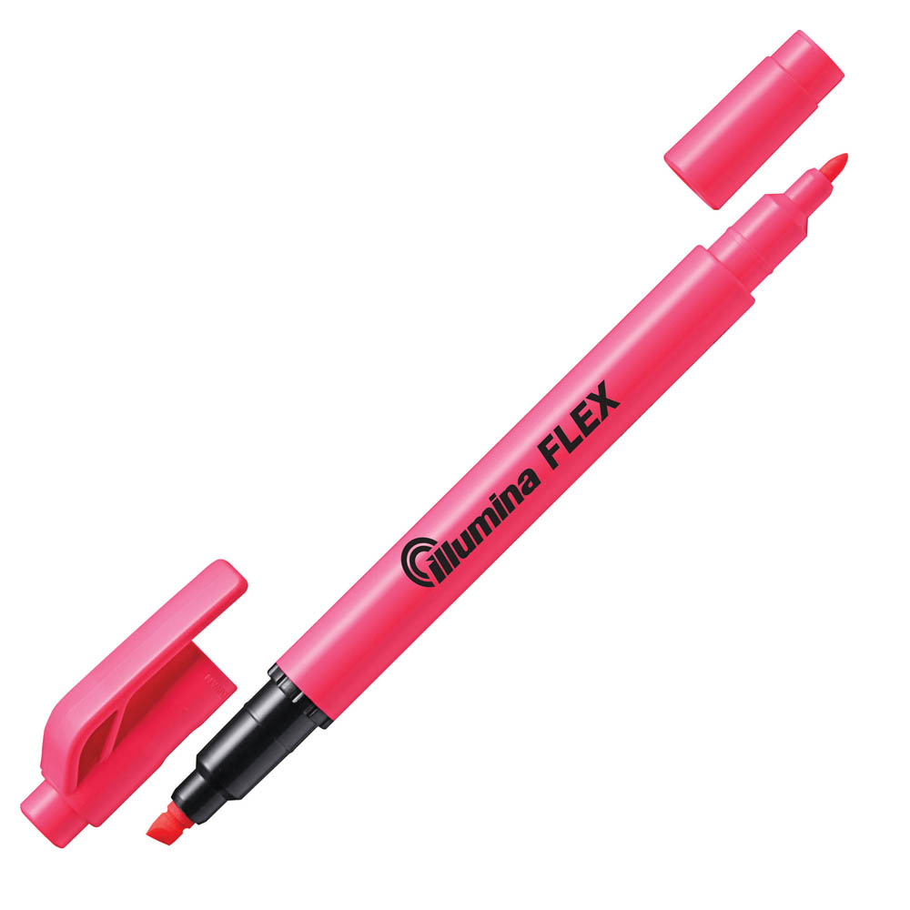 Image for PENTEL SLW11 ILLUMINA FLEX HIGHLIGHTER TWIN TIP BULLET/CHISEL PINK from Office National Barossa