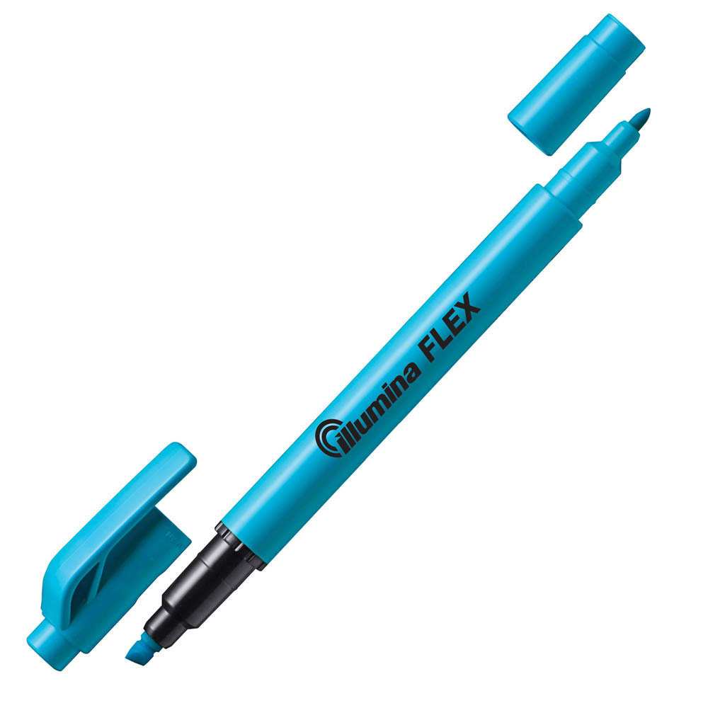 Image for PENTEL SLW11 ILLUMINA FLEX HIGHLIGHTER TWIN TIP BULLET/CHISEL SKY BLUE from Mackay Business Machines (MBM) Office National