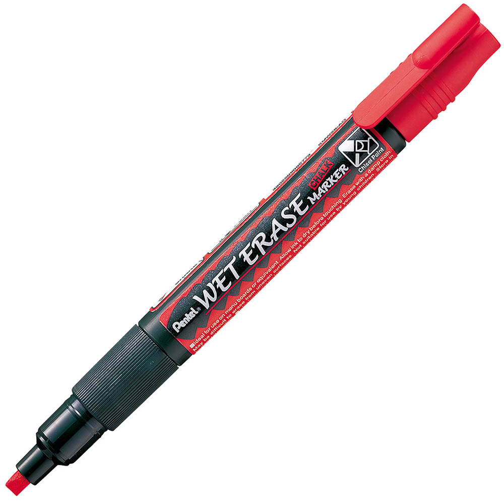 Image for PENTEL SMW26 WET ERASE CHALK MARKER CHISEL RED from OFFICE NATIONAL CANNING VALE