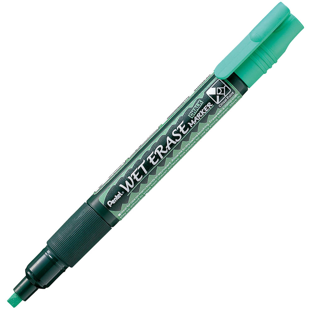 Image for PENTEL SMW26 WET ERASE CHALK MARKER CHISEL GREEN from OFFICE NATIONAL CANNING VALE