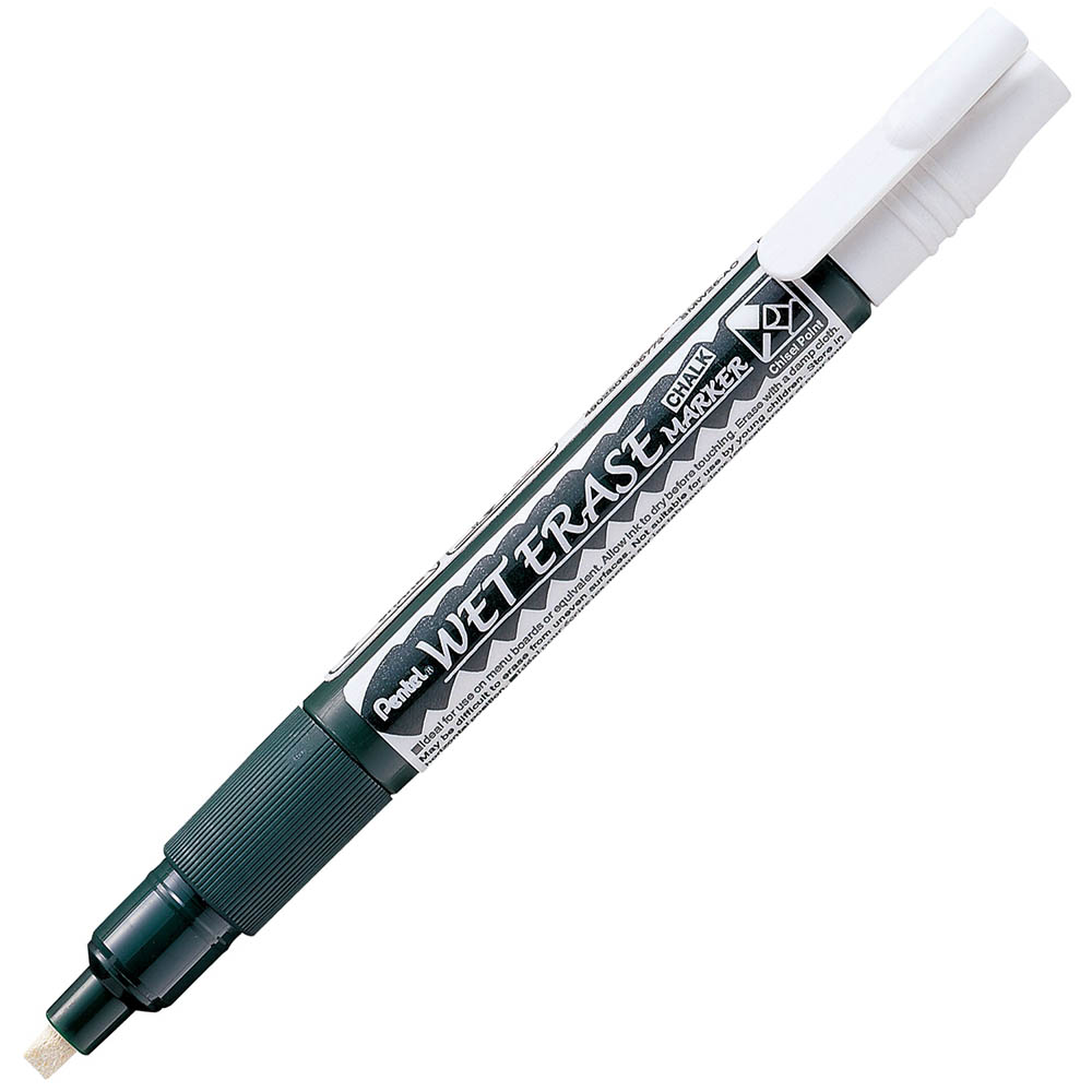 Image for PENTEL SMW26 WET ERASE CHALK MARKER CHISEL WHITE from Surry Office National