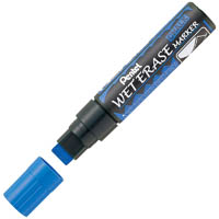 pentel smw56 jumbo wet erase chalk marker chisel 10-15mm blue