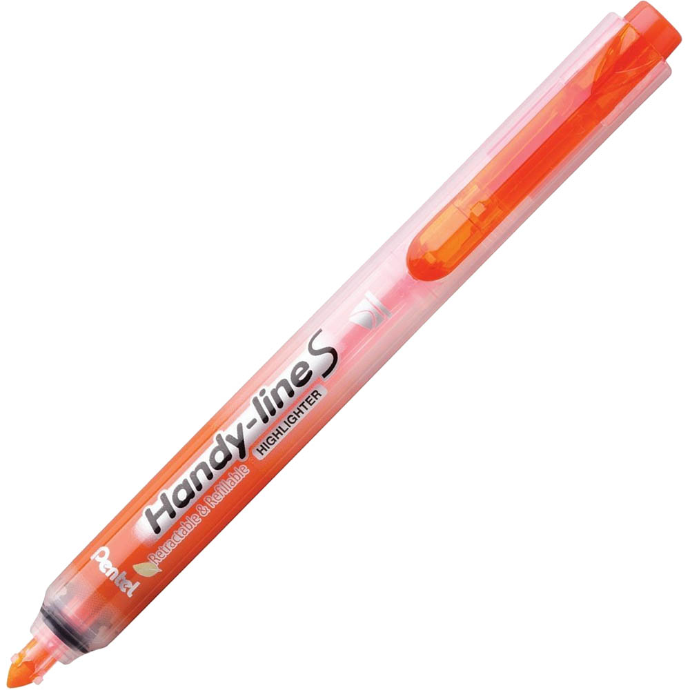 Image for PENTEL SXS15 HANDY-LINE S RETRACTABLE HIGHLIGHTER CHISEL ORANGE BOX 12 from Office National Barossa