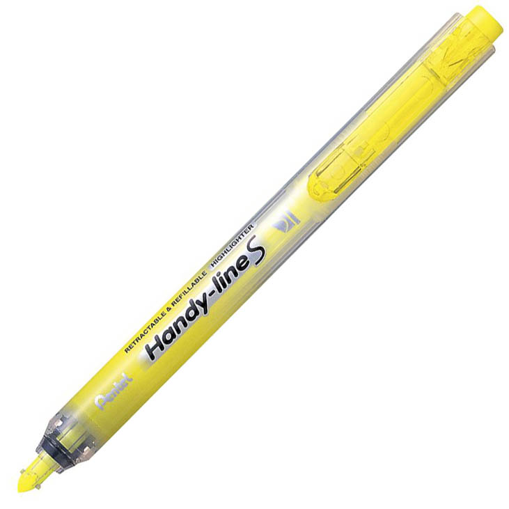 Image for PENTEL SXS15 HANDY-LINE S RETRACTABLE HIGHLIGHTER CHISEL YELLOW BOX 12 from Office National Perth CBD