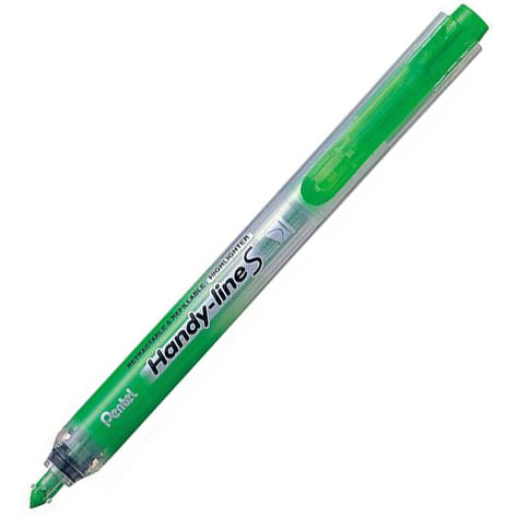Image for PENTEL SXS15 HANDY-LINE S RETRACTABLE HIGHLIGHTER CHISEL LIGHT GREEN BOX 12 from Office National Capalaba