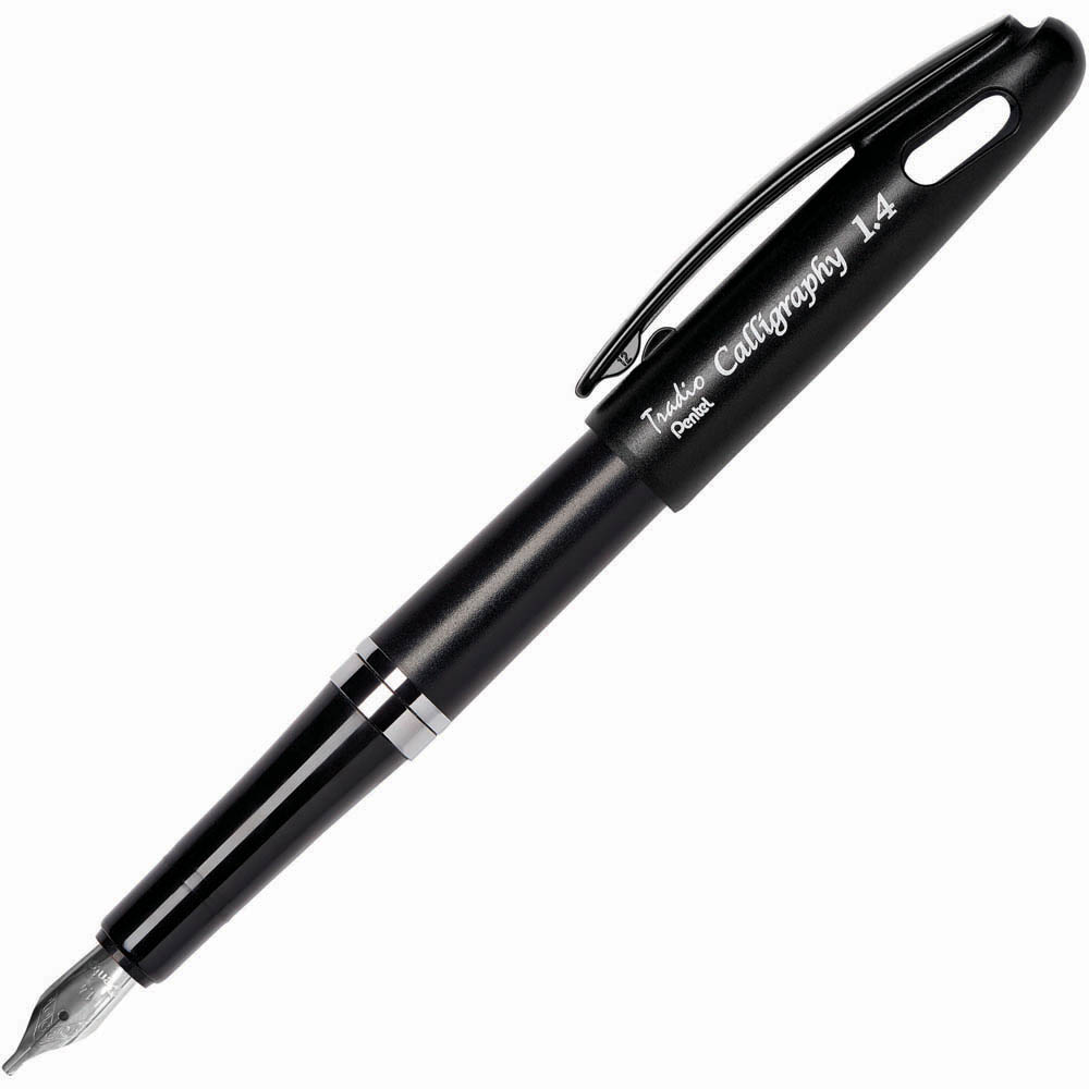 Image for PENTEL TRC1 TRADIO CALLIGRAPHY FOUNTAIN PEN 1.4 MM BLACK BOX 12 from PaperChase Office National