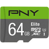 pny elite u1 class 10 micro sd flash memory card 64gb