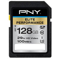 pny elite performance u3 class 10 u3 sdxc flash memory card 128gb