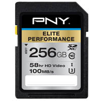 pny elite performance u3 class 10 u3 sdxc flash memory card 256gb