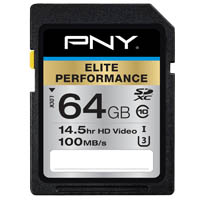 pny elite performance u3 class 10 u3 sdxc flash memory card 64gb