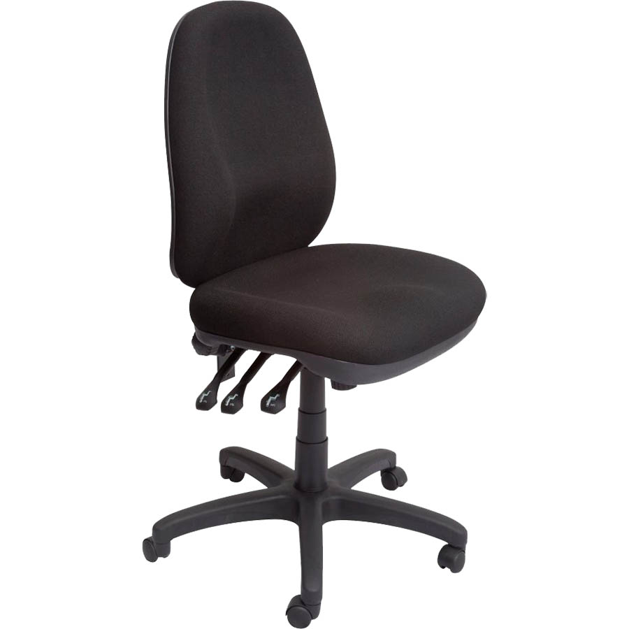 Image for RAPIDLINE PO500 ERGONOMIC HEAVY DUTY TASK CHAIR HIGH BACK BLACK from Office National Capalaba