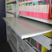 steelco pull out reference shelf 1200mm white satin