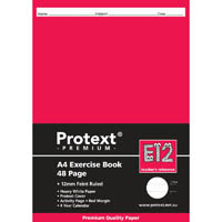 protext e12 premium exercise book ruled 12mm 70gsm 48 page a4 assorted