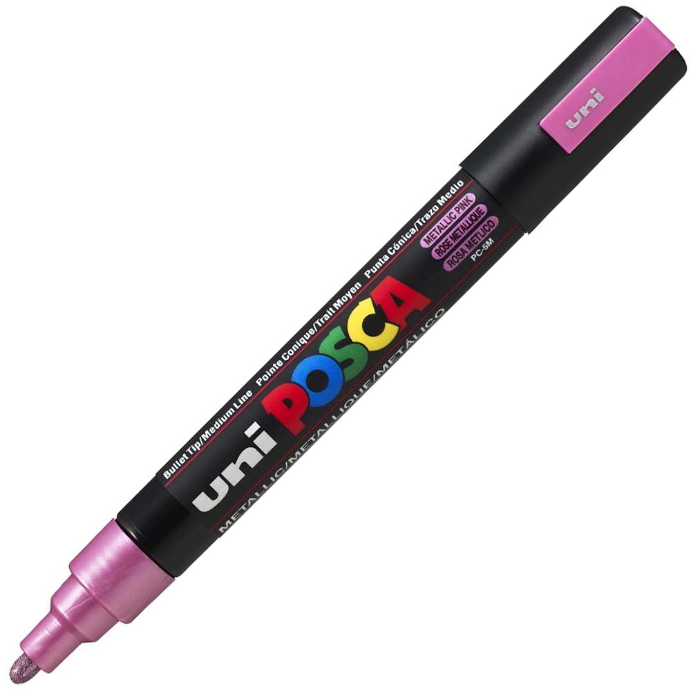 Image for POSCA PC-5M PAINT MARKER BULLET MEDIUM 2.5MM METALLIC PINK from Angletons Office National