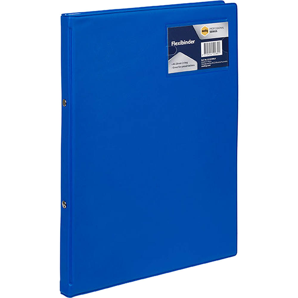 Image for MARBIG PROFESSIONAL FLEXIBINDER INSERT RING BINDER 2R 20MM A4 ROYAL BLUE from Office National Barossa