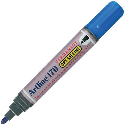Image for ARTLINE 170 DRY SAFE PERMANENT MARKER BULLET BLUE from The Office Shop Kadina