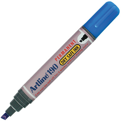 Image for ARTLINE 190 PERMANENT MARKER CHISEL 5MM BLUE from Mackay Business Machines (MBM) Office National