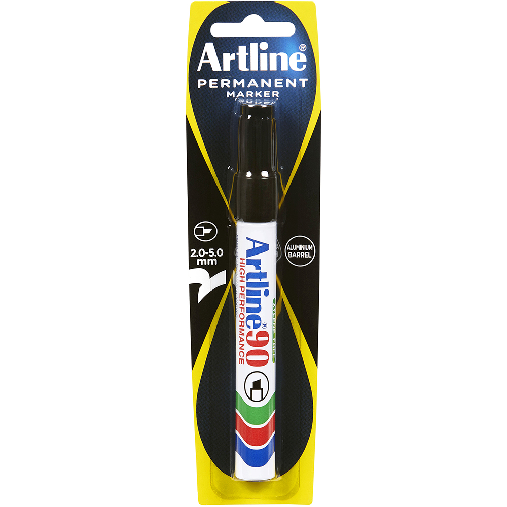 Image for ARTLINE 90 PERMANENT MARKER CHISEL 2-5MM BLACK HANGSELL from Mackay Business Machines (MBM) Office National